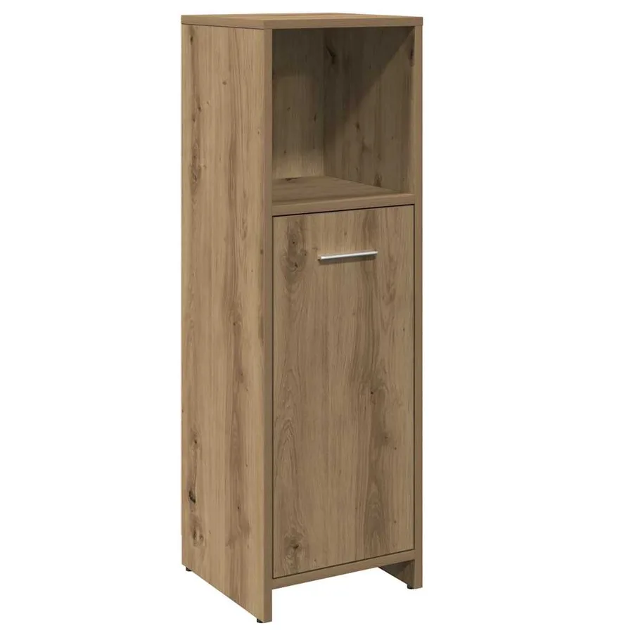 Armoire de bain chêne artisanal 30x30x95 cm bois d'ingénierie - 2