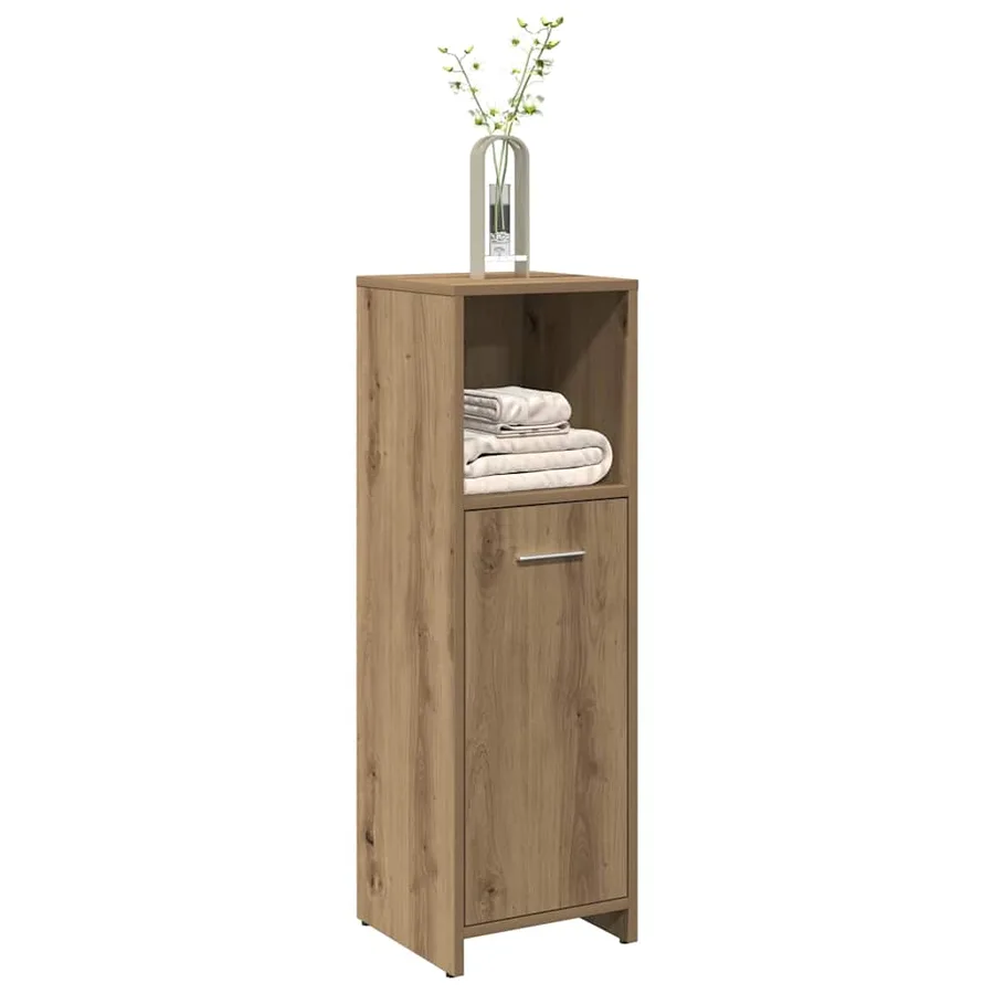 Armoire de bain chêne artisanal 30x30x95 cm bois d'ingénierie - 3