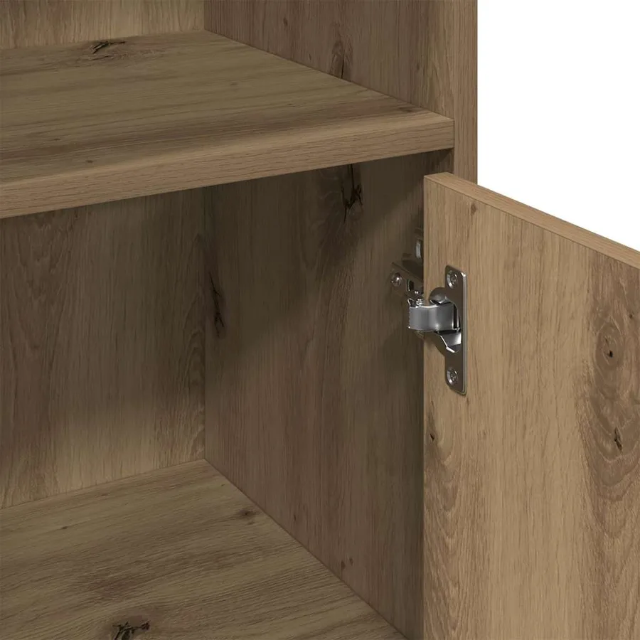 Armoire de bain chêne artisanal 30x30x95 cm bois d'ingénierie - 8