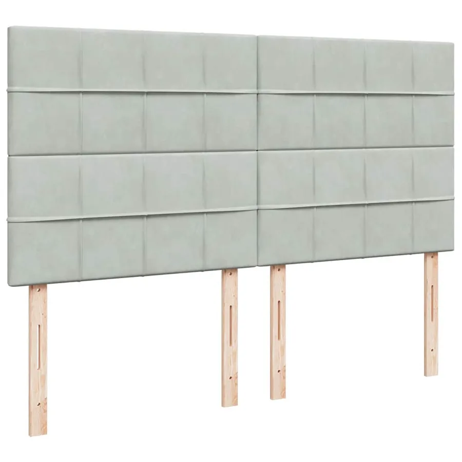 Cadre de lit ottoman et matelas gris clair 160x200cm velours - 13