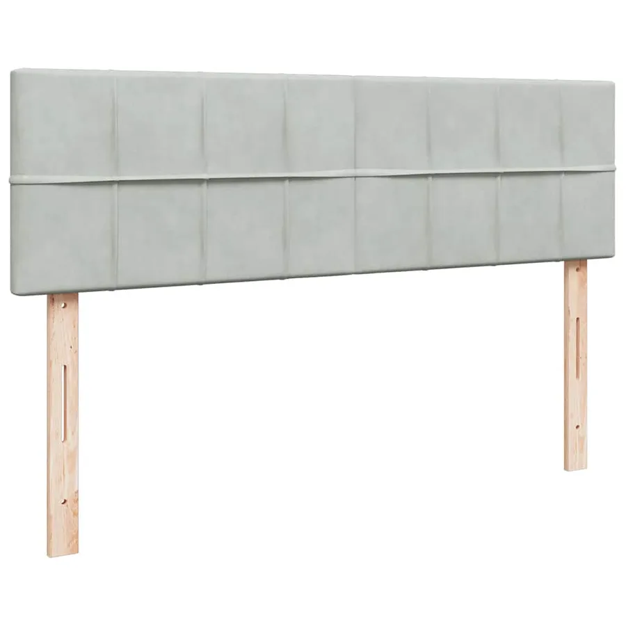 Cadre de lit ottoman et matelas gris clair 160x200cm velours - 9