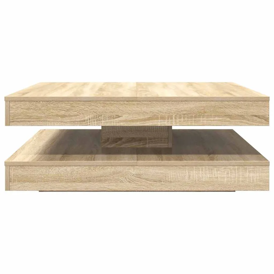 Table basse rotative à 360 degrés chêne sonoma 90x90x34,5 cm - 4