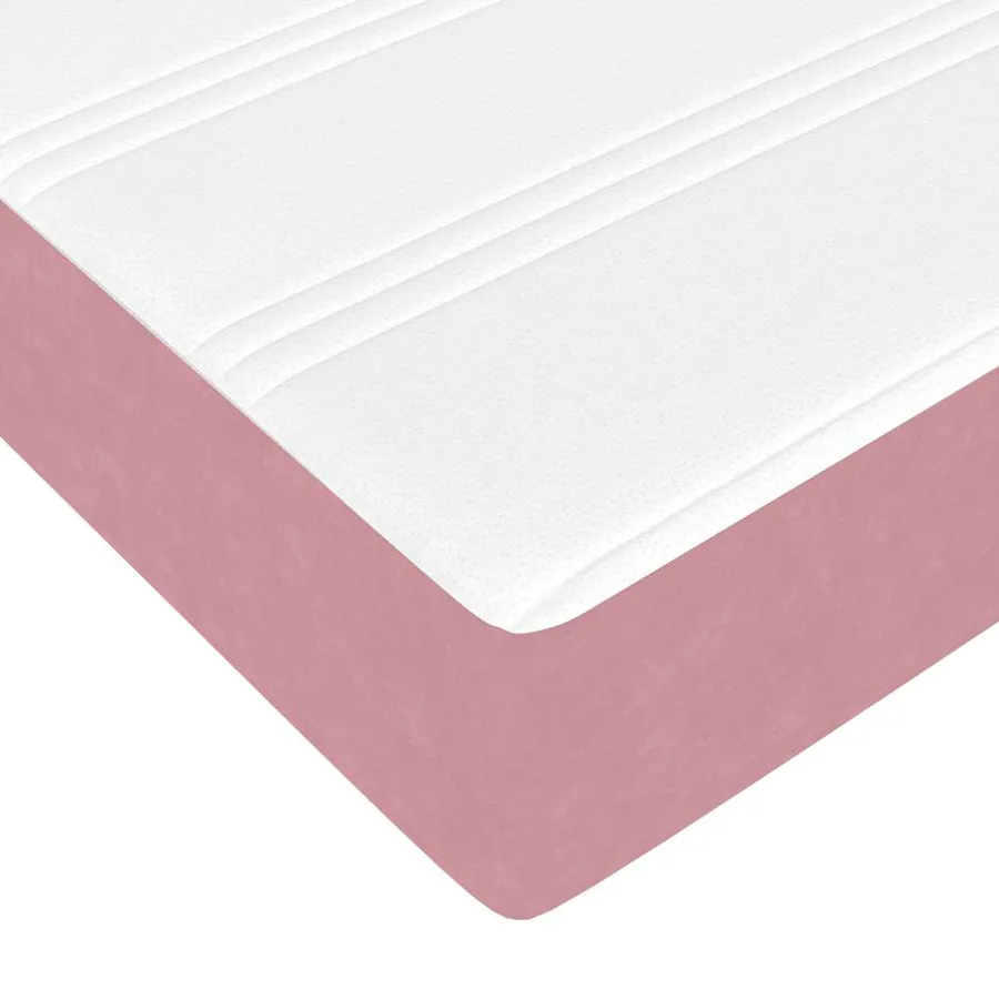 Cadre de lit ottoman avec matelas rose 80x200 cm velours - 13