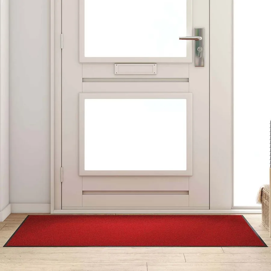 Tapis d'entrée Rouge et Noir 90 x 150 cm 100% Polyamide