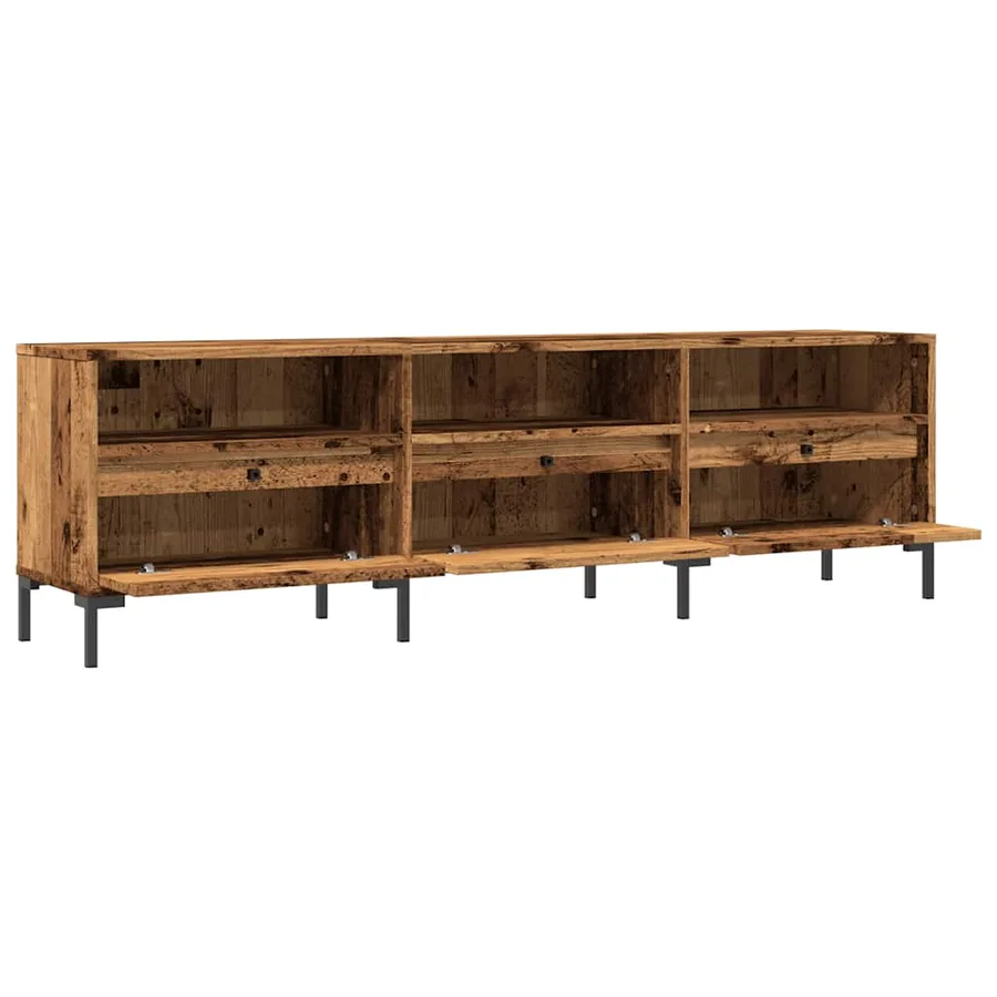 Meuble TV vieux bois 150x30x44,5 cm bois d'ingénierie - 5