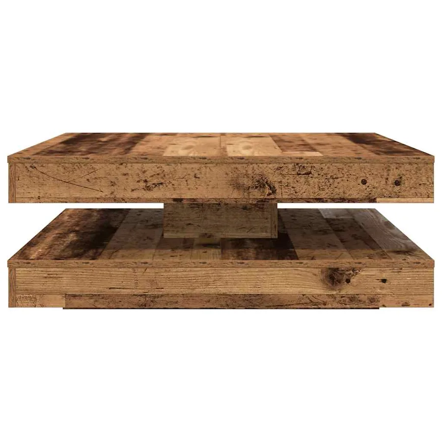 Table basse rotative à 360 degrés vieux bois 90x90x34,5 cm - 4