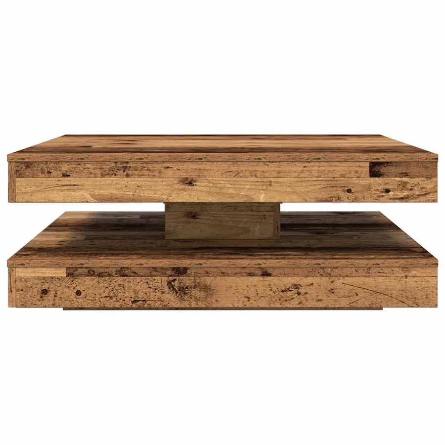 Table basse rotative à 360 degrés vieux bois 90x90x34,5 cm - 5