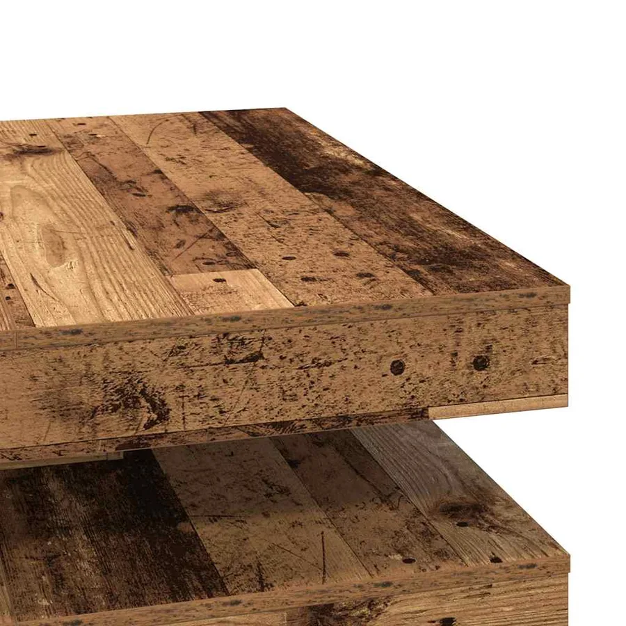 Table basse rotative à 360 degrés vieux bois 90x90x34,5 cm - 8