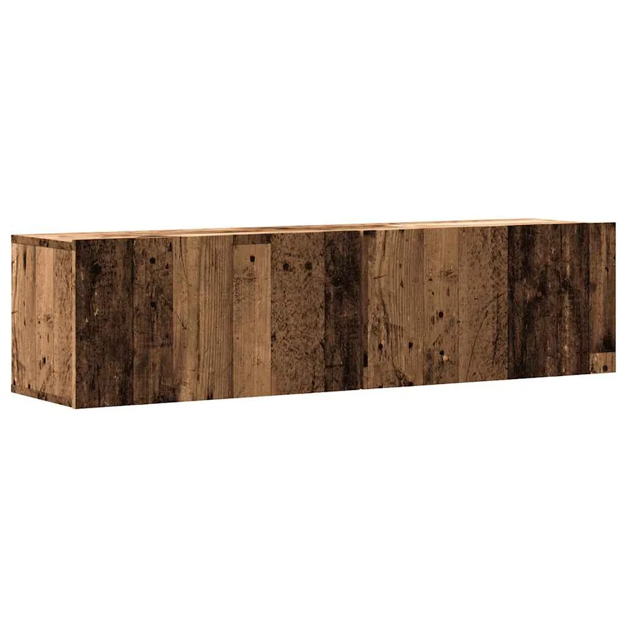 Meuble TV mural vieux bois 120x30x30 cm bois d'ingénierie - 2
