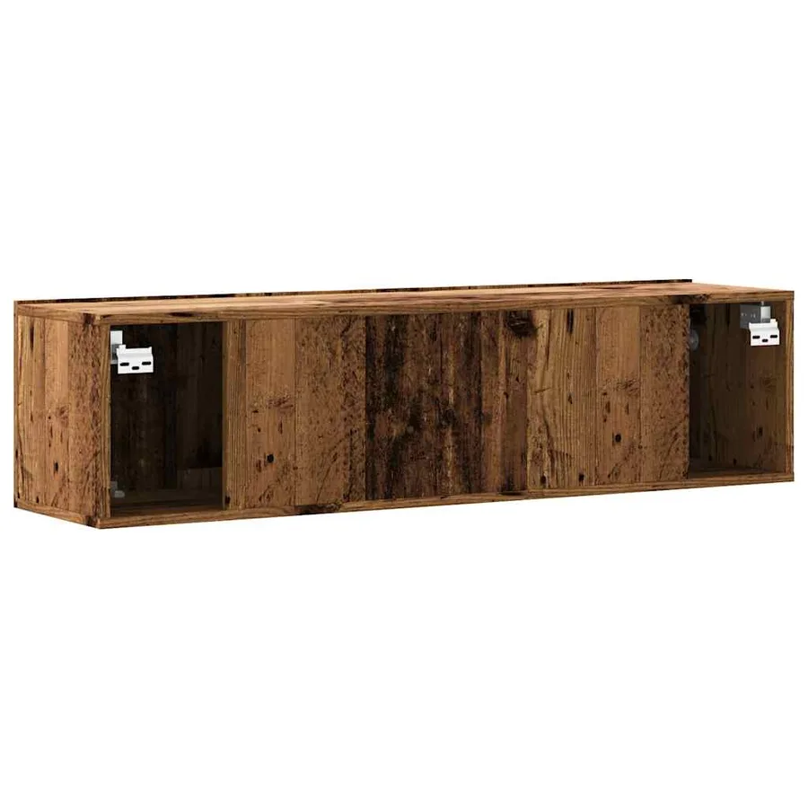 Meuble TV mural vieux bois 120x30x30 cm bois d'ingénierie - 6