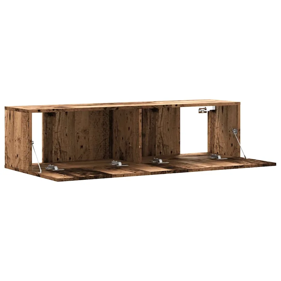 Meuble TV mural vieux bois 120x30x30 cm bois d'ingénierie - 7
