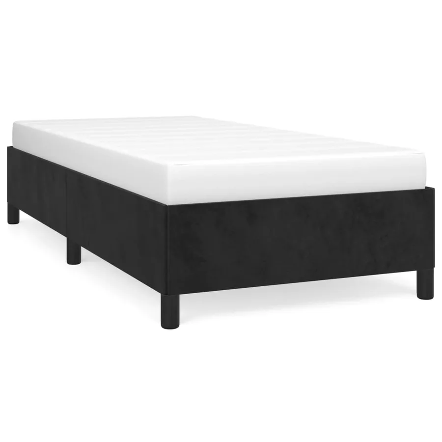 Cadre de lit sans matelas noir 90x200 cm velours - 2
