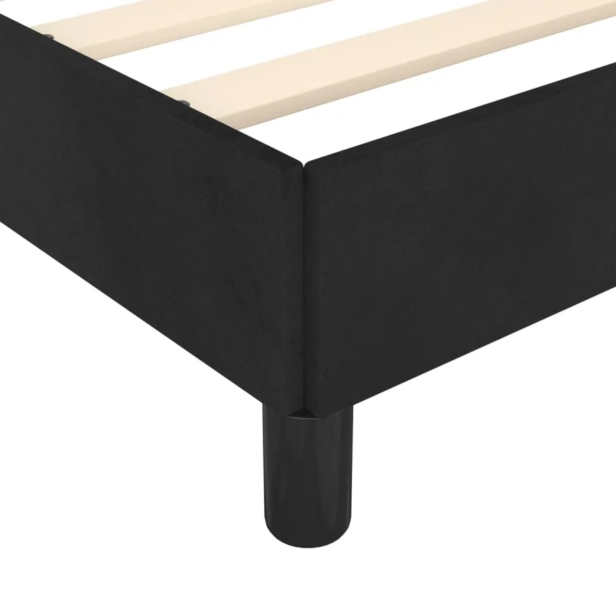 Cadre de lit sans matelas noir 90x200 cm velours - 7