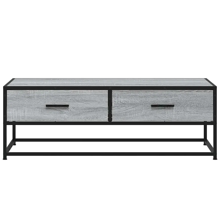 Table basse sonoma gris 100x50x35 cm bois d'ingénierie et métal - 5