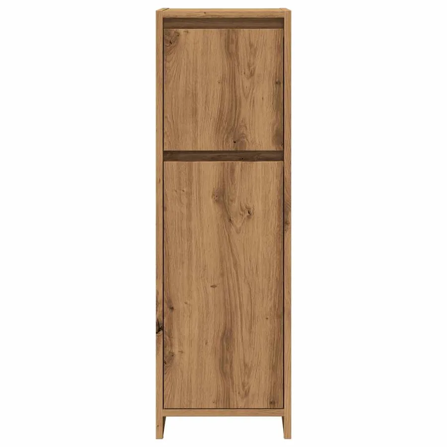 Armoire de bain chêne artisanal 30x30x95 cm bois d'ingénierie - 4