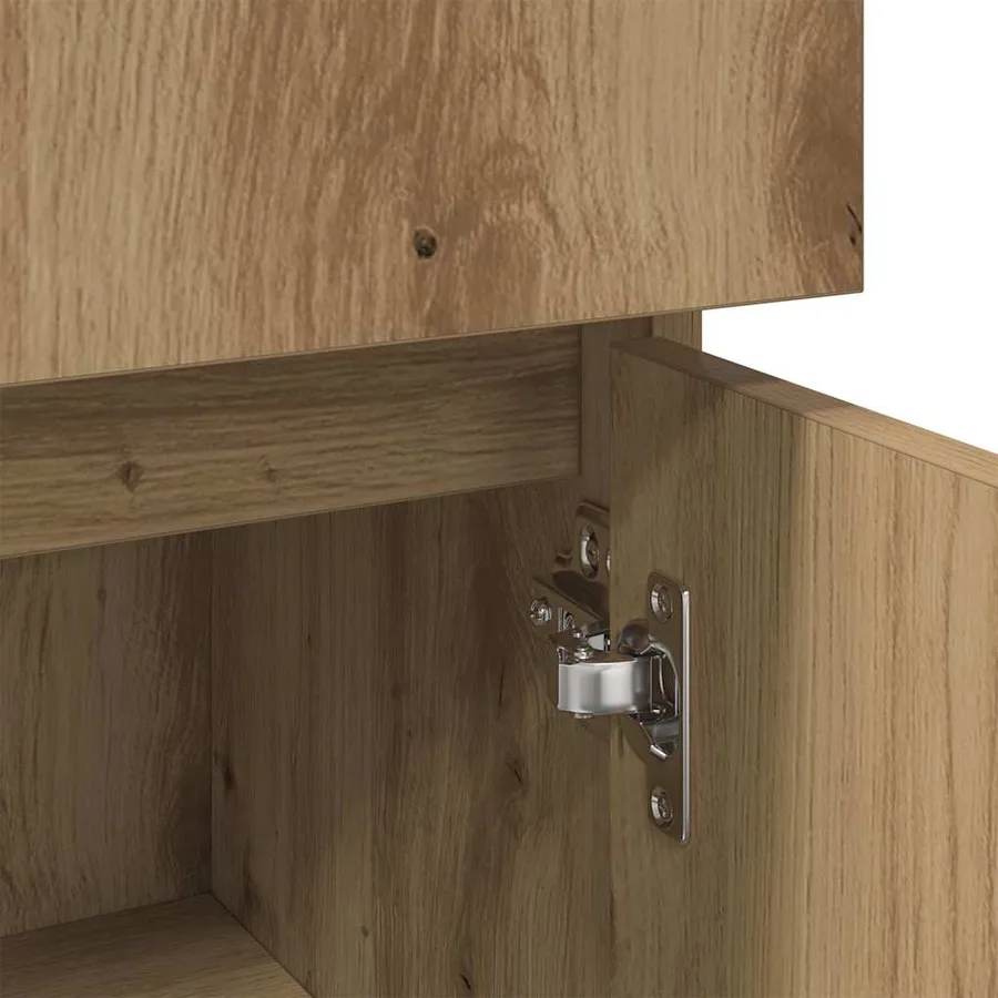 Armoire de bain chêne artisanal 30x30x95 cm bois d'ingénierie - 8