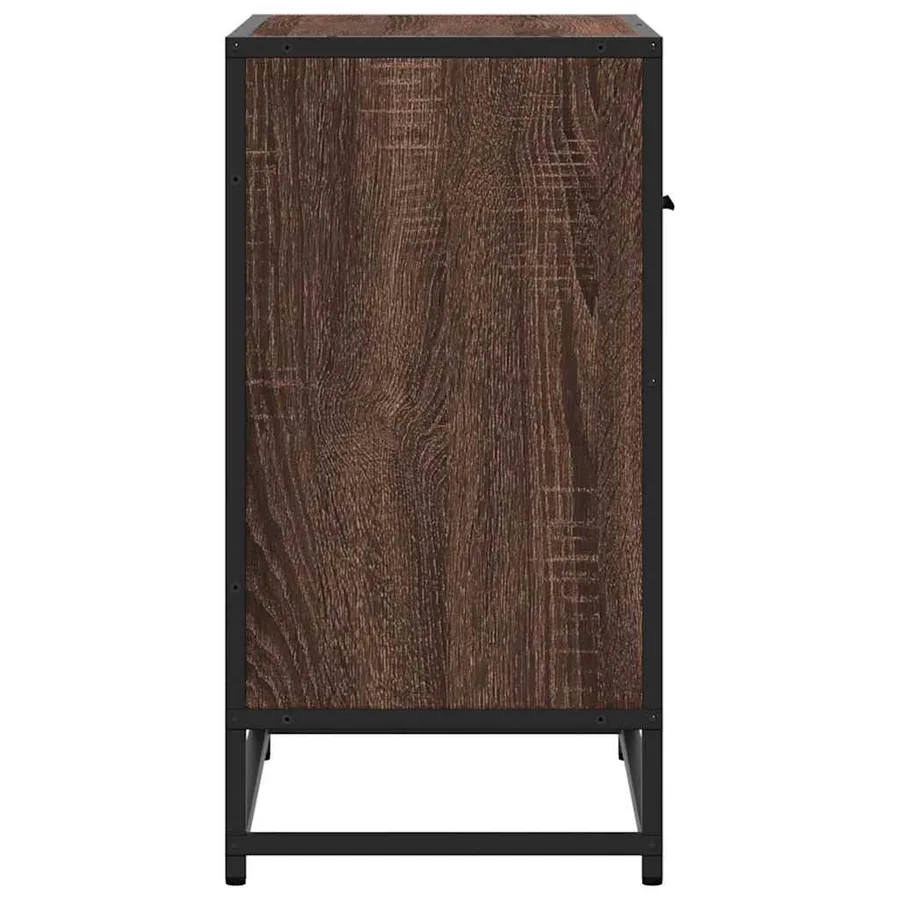 Table de chevet chêne marron 60x31x60 cm bois ingénierie métal - 6