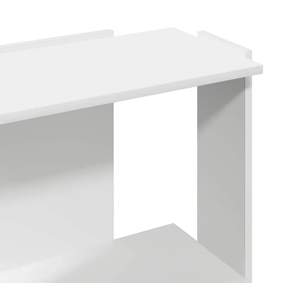Bibliothèque à 3 niveaux blanc 60x30x80 cm bois d'ingénierie - 7