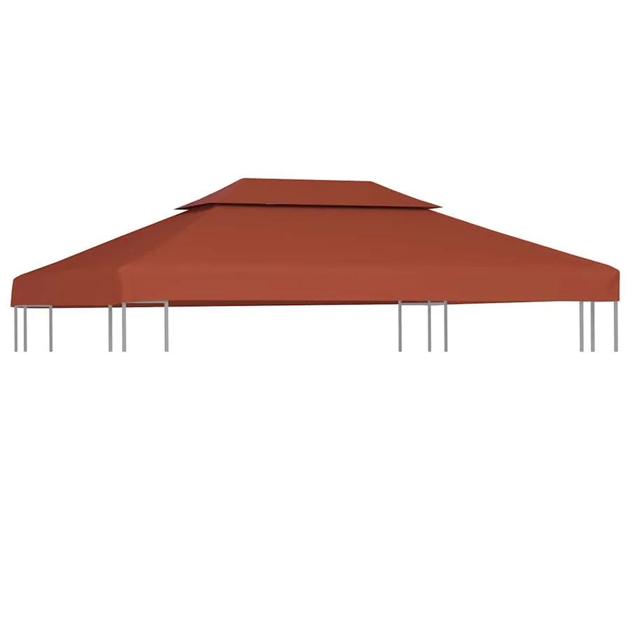 Double Gazebo Roof Cover 310 g/m² 4x3 m Terracotta