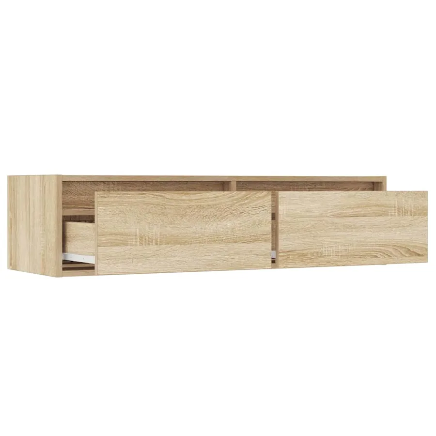 Meuble TV avec lumières LED chêne sonoma 100X35,5x25 cm - 10