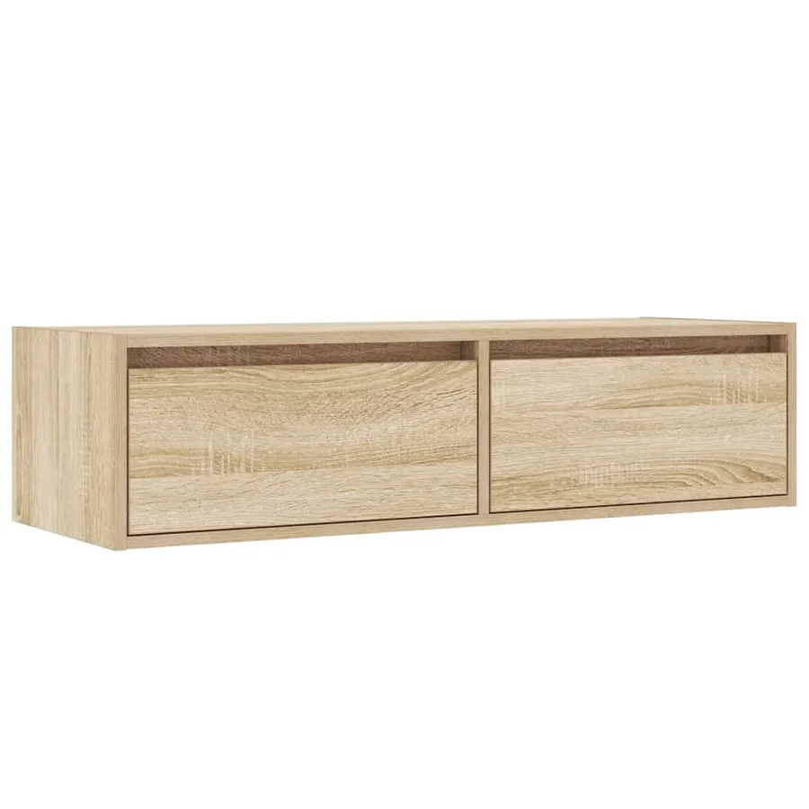 Meuble TV avec lumières LED chêne sonoma 100X35,5x25 cm - 6