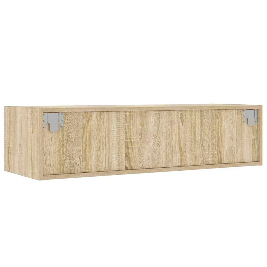 Meuble TV avec lumières LED chêne sonoma 100X35,5x25 cm - 9