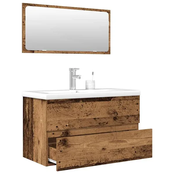 Ensemble de meubles salle de bain 3 pcs bois d'ingénierie
