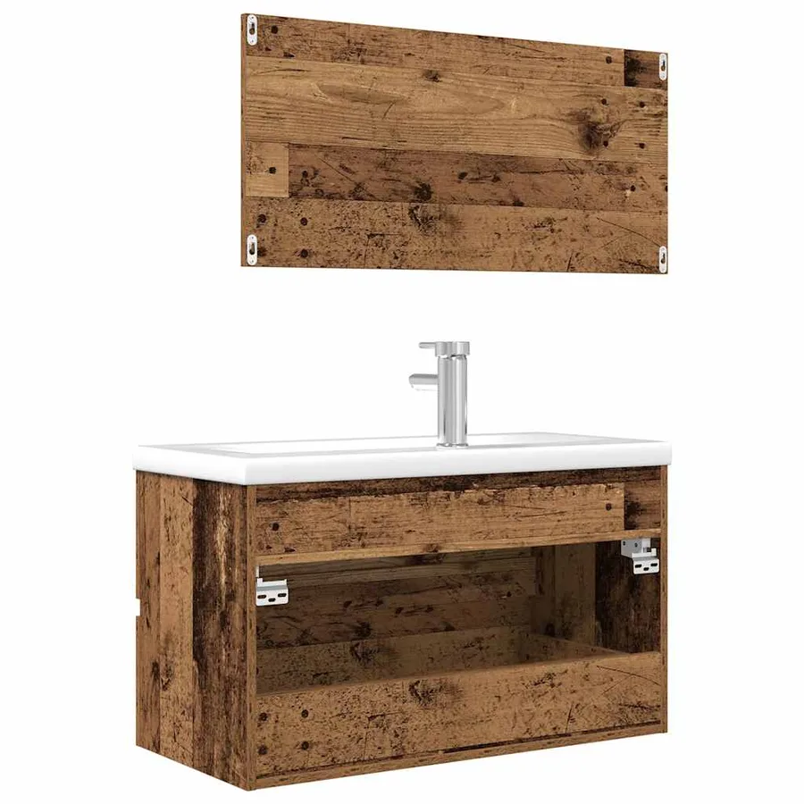 Ensemble de meubles salle de bain 3 pcs bois d'ingénierie - 9