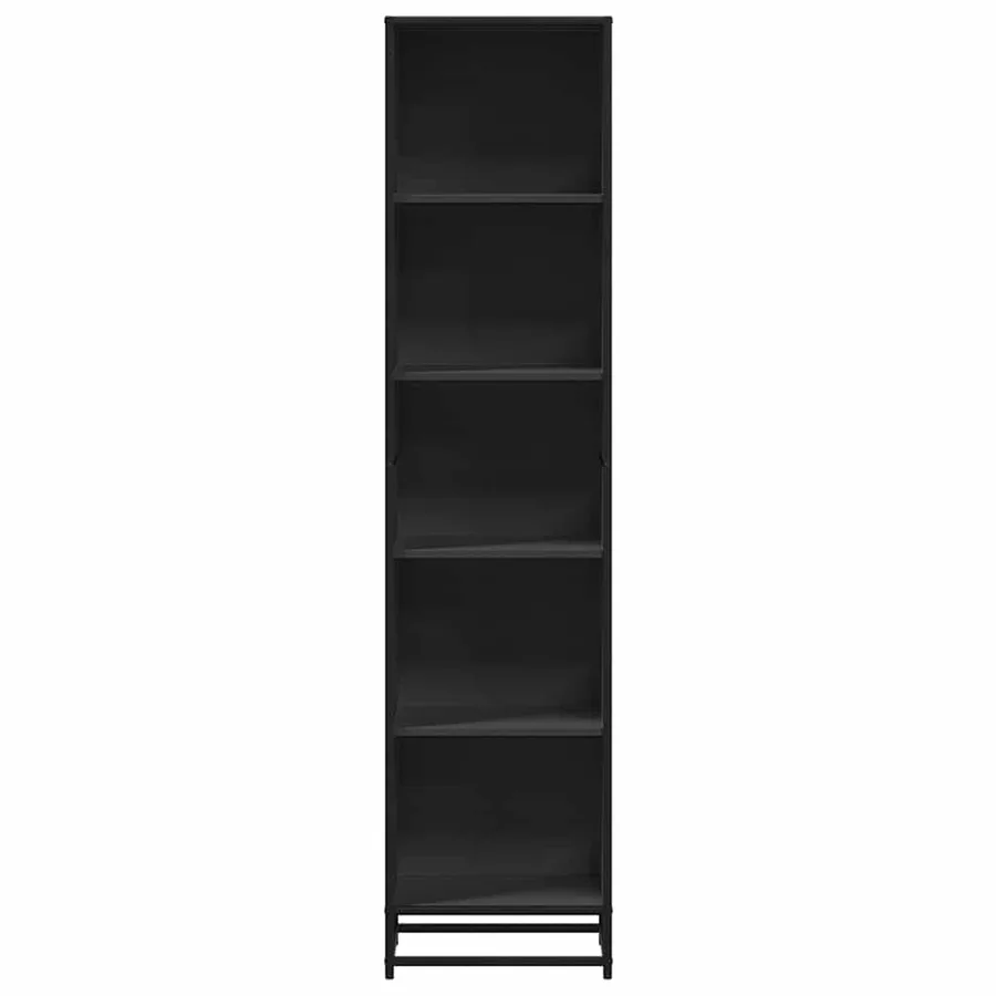 Bibliothèque noir 40x35x170,5 cm bois d'ingénierie - 4