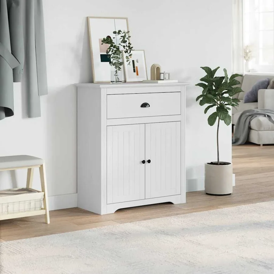 Armoire de couloir BODO blanc 80x35x90 cm - 3