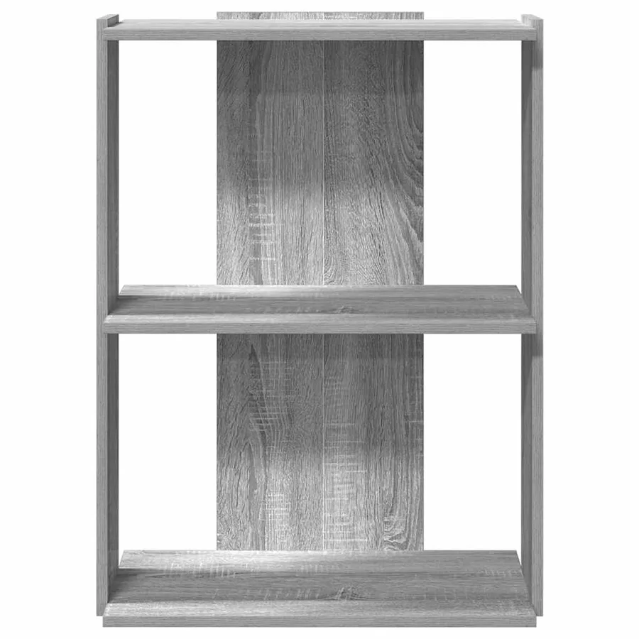 Bibliothèque 3 niveaux sonoma gris 60x30x80cm bois d'ingénierie - 4