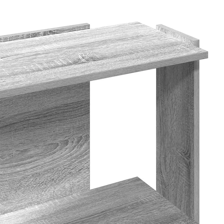 Bibliothèque 3 niveaux sonoma gris 60x30x80cm bois d'ingénierie - 7