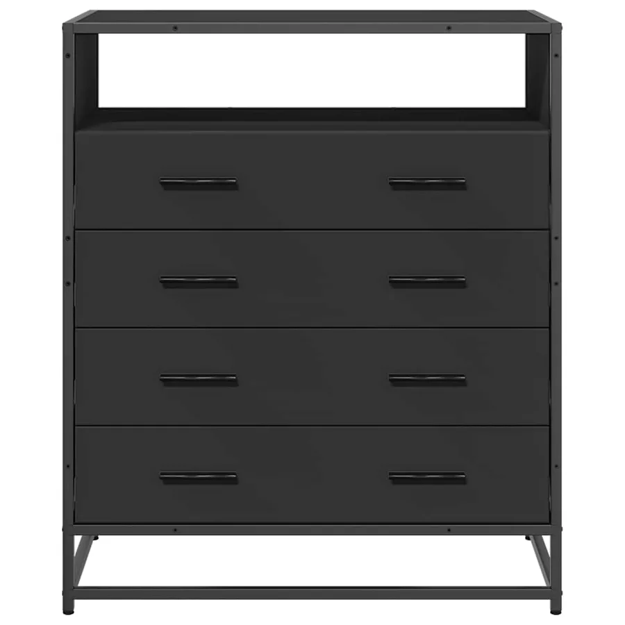 Commode noir 70x41x83,5 cm bois d'ingénierie - 4