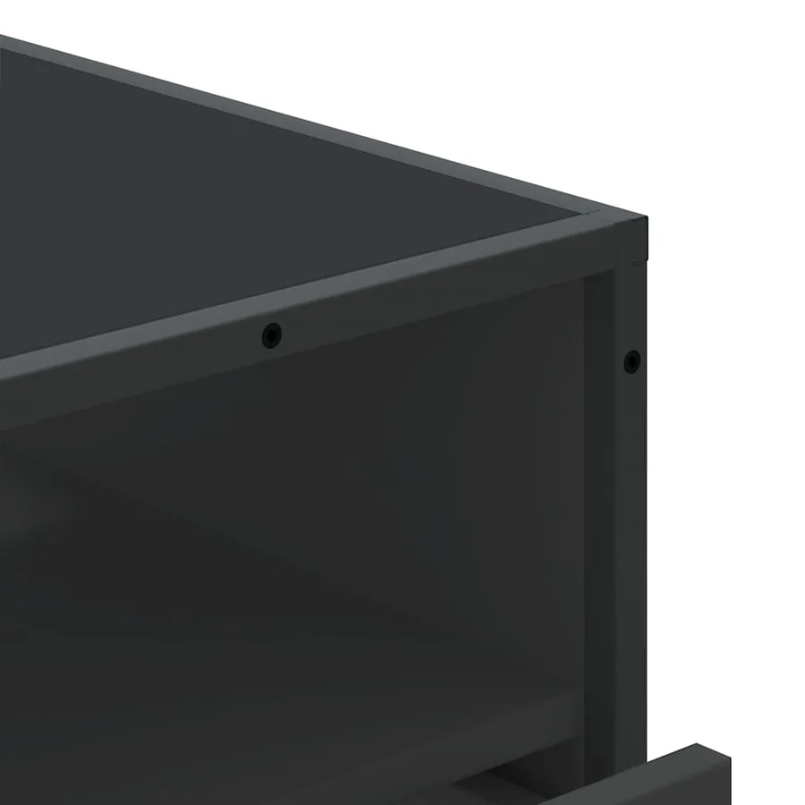 Commode noir 70x41x83,5 cm bois d'ingénierie - 8
