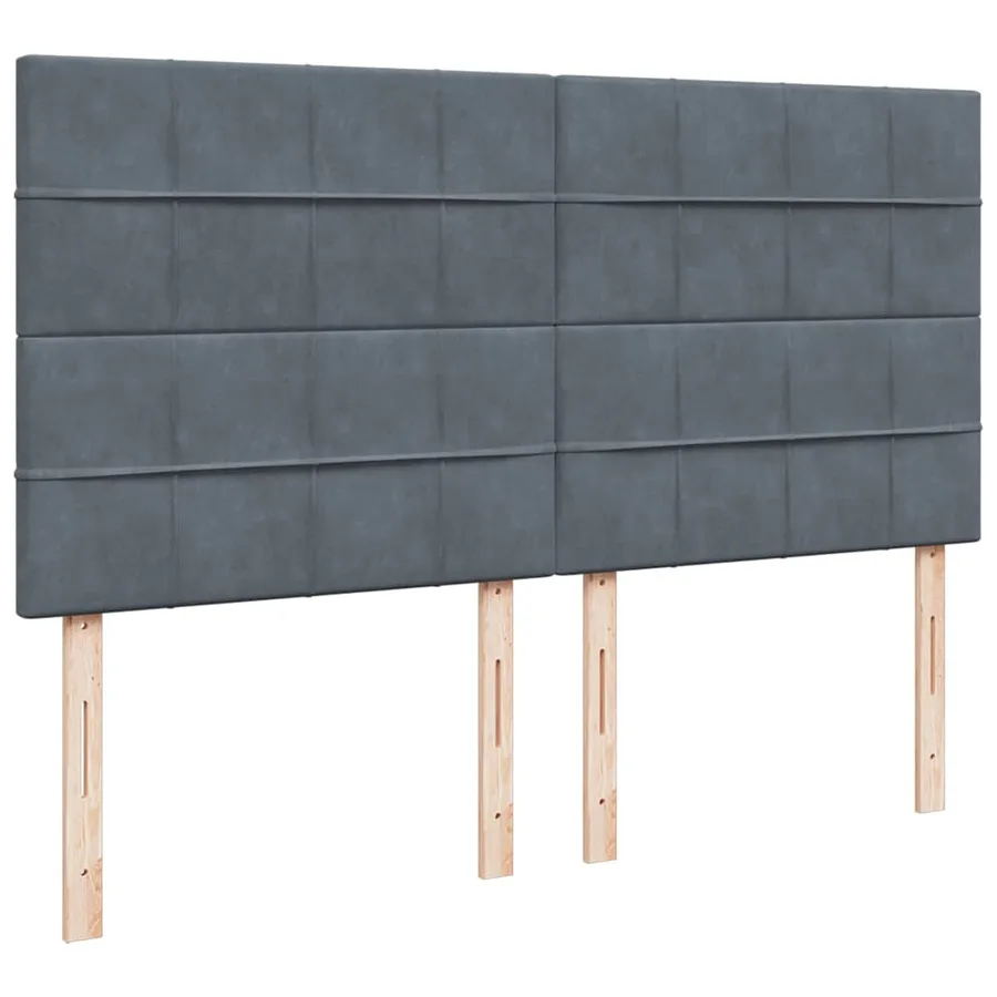 Cadre de lit ottoman avec matelas gris foncé 180x200cm velours - 13