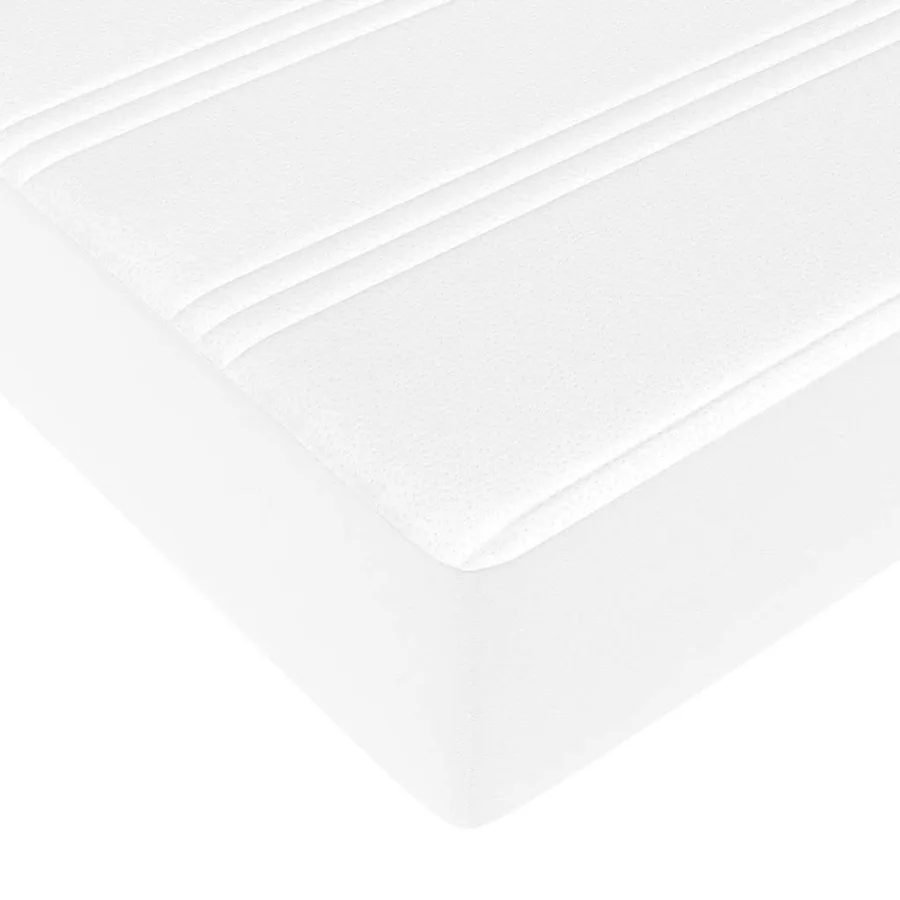 Cadre de lit ottoman avec matelas blanc 200x200 cm similicuir - 12