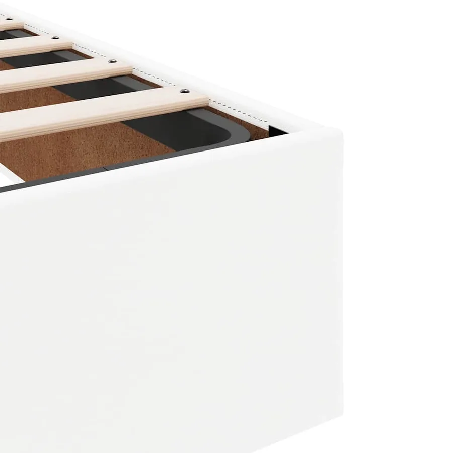 Cadre de lit ottoman avec matelas blanc 200x200 cm similicuir - 14