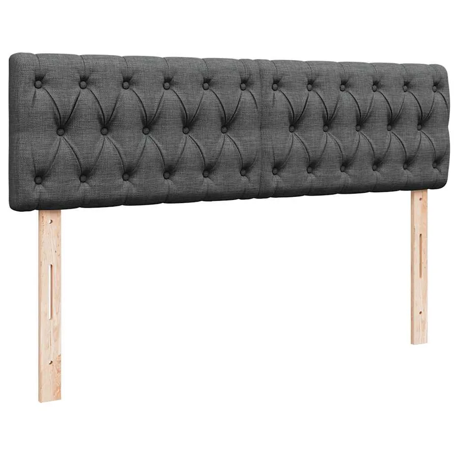 Cadre de lit ottoman avec matelas gris foncé 160x200cm tissu - 9