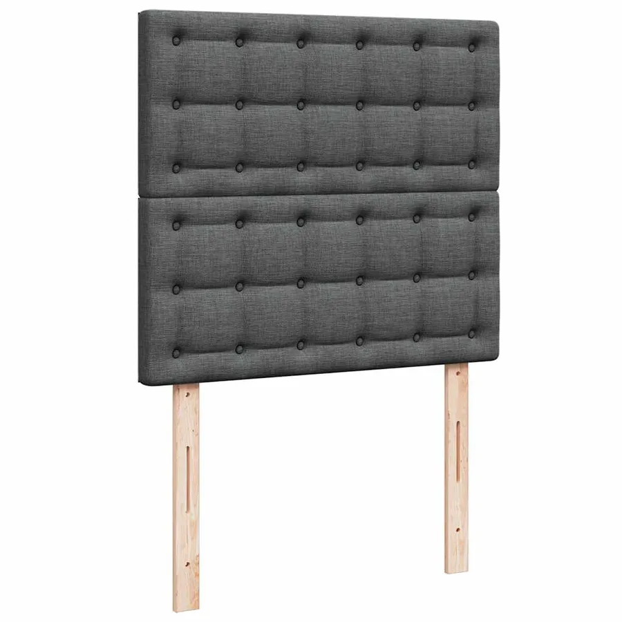 Cadre de lit ottoman avec matelas gris foncé 80x200 cm tissu - 9