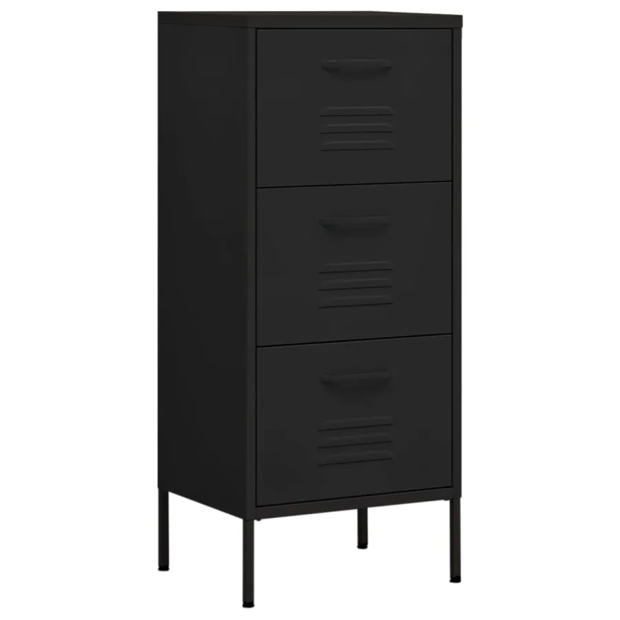 Armoire de rangement Noir 42,5x35x101,5 cm Acier - 2