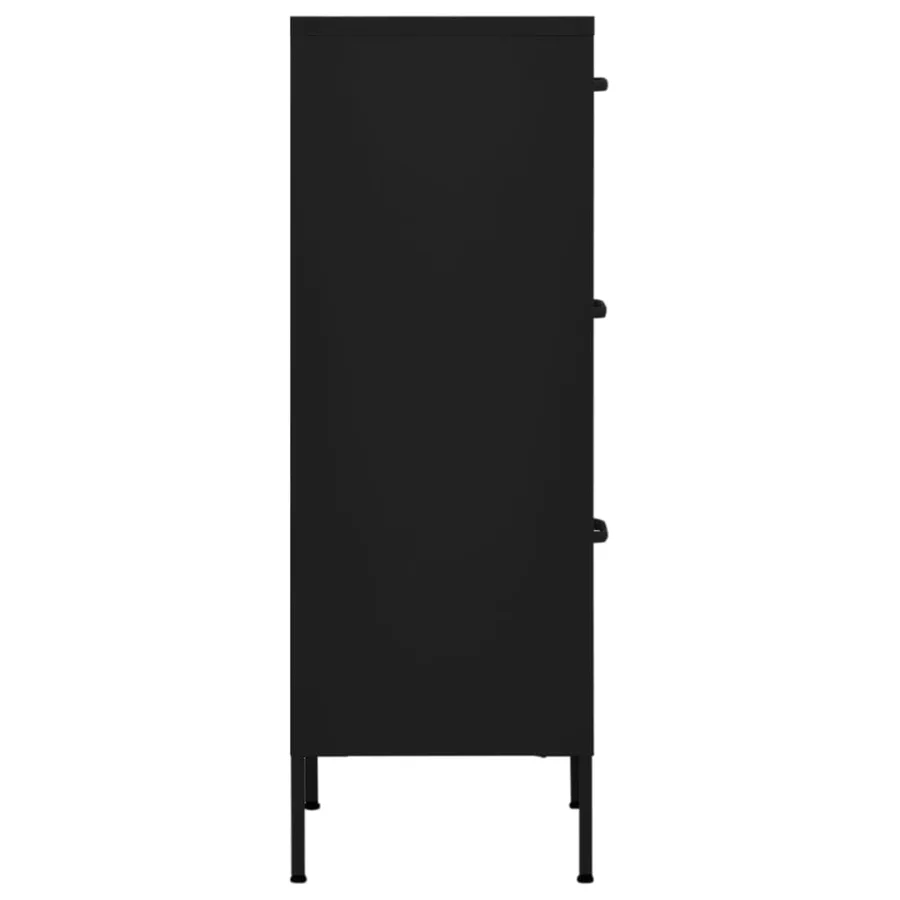 Armoire de rangement Noir 42,5x35x101,5 cm Acier - 4