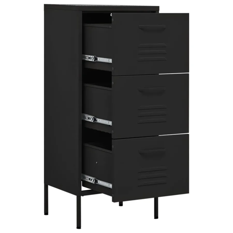 Armoire de rangement Noir 42,5x35x101,5 cm Acier - 6