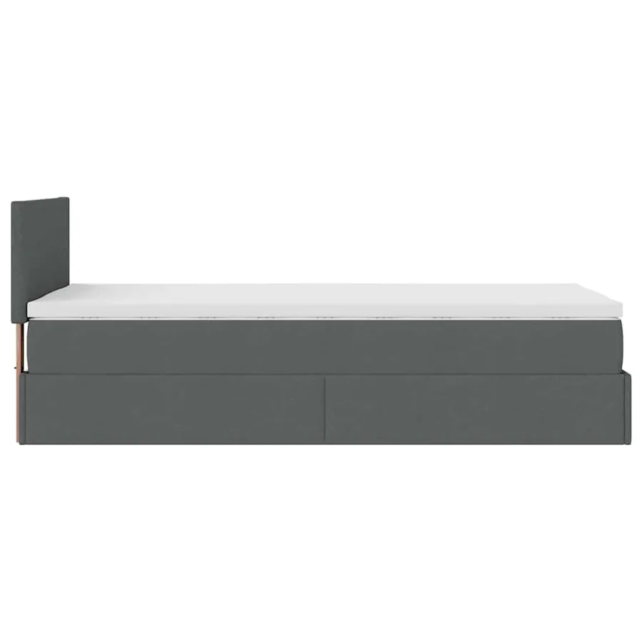 Cadre de lit ottoman avec matelas gris foncé 80x200 cm tissu - 10