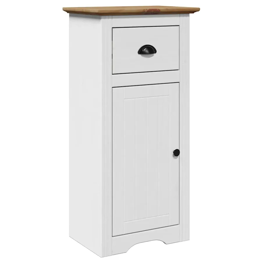Armoire de salle de bain BODO blanc et marron 44x30x90 cm - 2