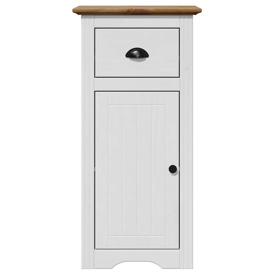 Armoire de salle de bain BODO blanc et marron 44x30x90 cm - 4