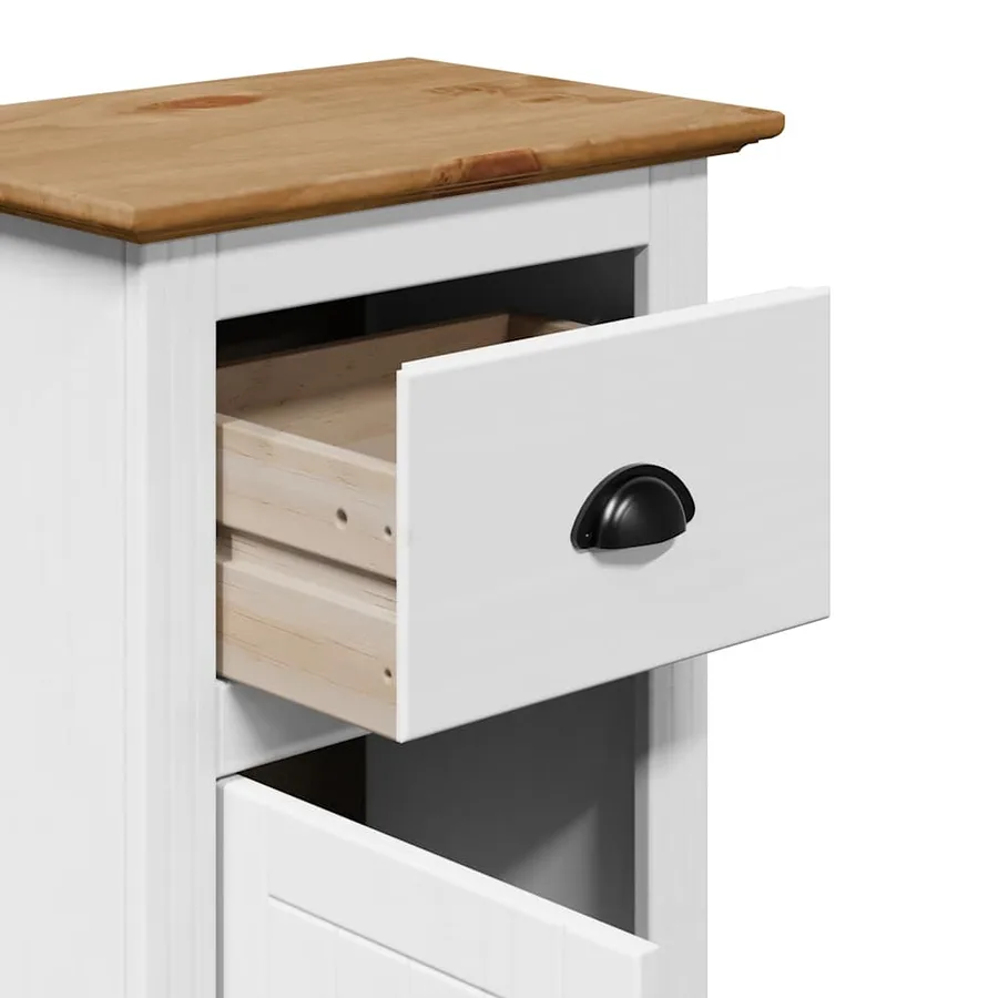 Armoire de salle de bain BODO blanc et marron 44x30x90 cm - 7