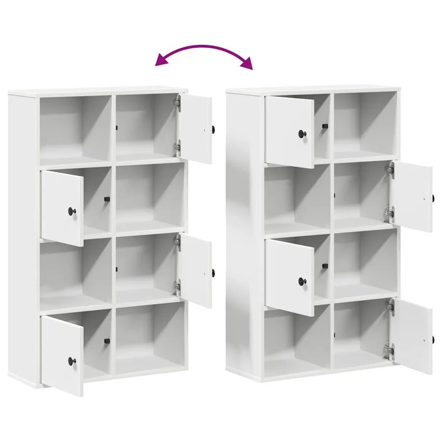 Bibliothèque blanc 60x24x101,5 cm bois d'ingénierie - 8