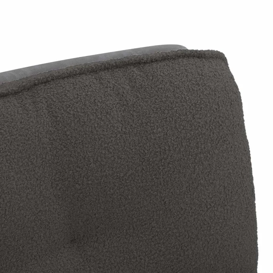 Chaise pivotante de bureau gris foncé bouclé comme laine tissu - 9