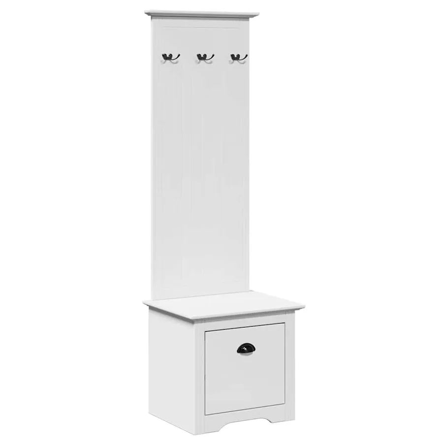 Armoire de couloir avec crochets BODO blanc 50x40x157 cm - 2