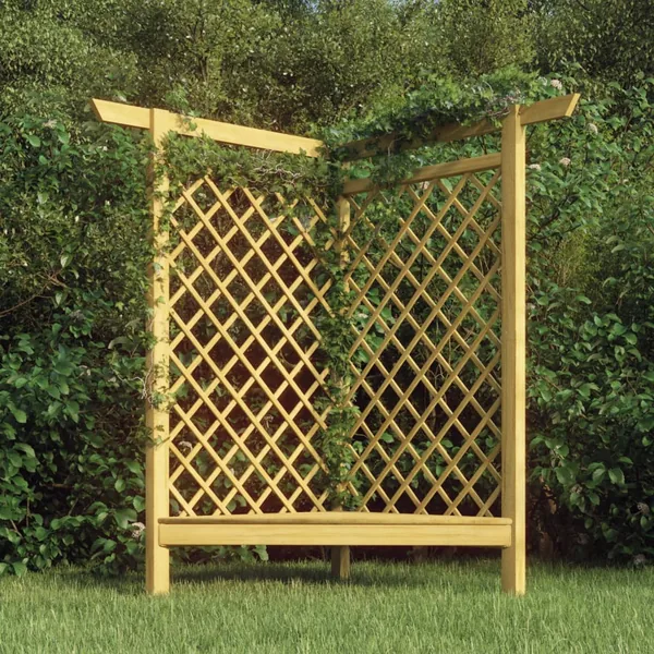 Corner Pergola with Bench 166x81x174 cm Impregnated Pine Wood